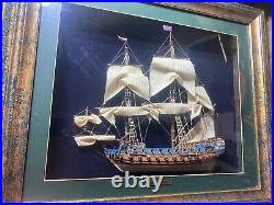 Prie Diestinacja Wooden Ship Model in Shadow Box