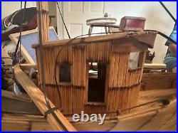 Prison Folk Art Matchstick Model Boat Ship Maritime made with matches NC Rare