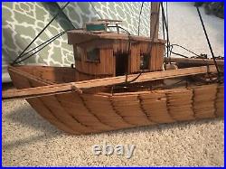 Prison Folk Art Matchstick Model Boat Ship Maritime made with matches NC Rare