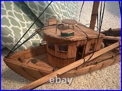 Prison Folk Art Matchstick Model Boat Ship Maritime made with matches NC Rare