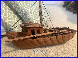 Prison Folk Art Matchstick Model Boat Ship Maritime made with matches NC Rare