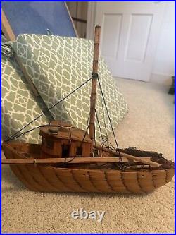 Prison Folk Art Matchstick Model Boat Ship Maritime made with matches NC Rare