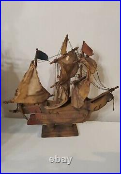 RARE Model Pirate Ship Lighted Lamps For Restoration Circa 1940s Antiques