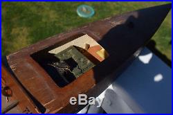 RARE Vintage Wood Cigarette Boat for Restore or Display Battery Operated! COOL