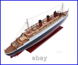 RMS Queen Mary Ocean Liner Wooden Model 40 Cunard Cruise Ship Handcrafted New