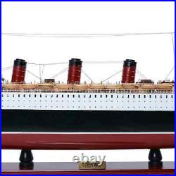 RMS Queen Mary Ocean Liner Wooden Model 40 Cunard Cruise Ship Handcrafted New