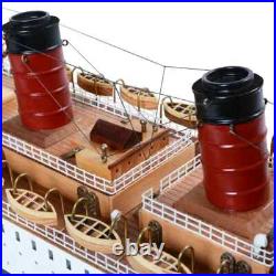 RMS Queen Mary Ocean Liner Wooden Model 40 Cunard Cruise Ship Handcrafted New