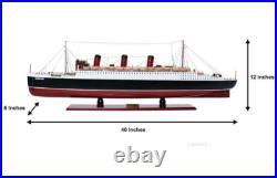 RMS Queen Mary Ocean Liner Wooden Model 40 Cunard Cruise Ship Handcrafted New