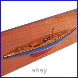Rainbow Half Hull Wooden Model Ship 60cm Length Nautical Decor for Home