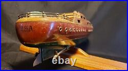 Rare Vintage 1950s Wooden Boat Model