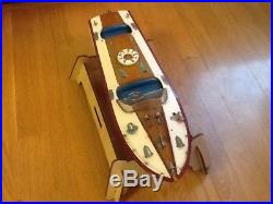 Rare vintage 1950s wooden speed boat for parts or repair
