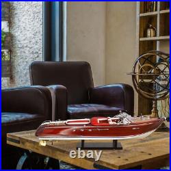 Red Riva Wooden Model Ship Italia Speed Boat 21 53cm Scale 116