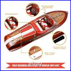 Red Riva Wooden Model Ship Italia Speed Boat 21 53cm Scale 116