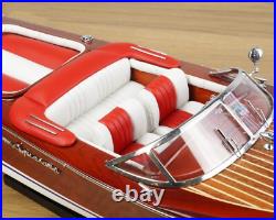 Red Riva Wooden Model Ship Italia Speed Boat 21 53cm Scale 116