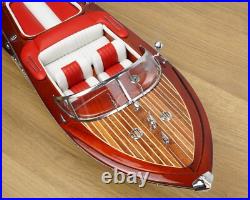 Red Riva Wooden Model Ship Italia Speed Boat 21 53cm Scale 116