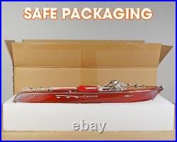 Red Riva Wooden Model Ship Italia Speed Boat 21 53cm Scale 116