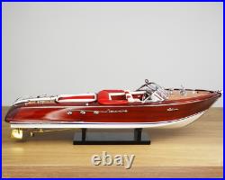 Red Riva Wooden Model Ship Italia Speed Boat 21 53cm Scale 116