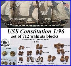 Revell USS Constitution, United States 196 set of 712 wooden blocks for model