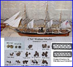 Revell USS Kearsarge 196 set 540pcs CNC walnut blocks for model. No model