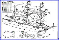 Revell USS Kearsarge 196 set 540pcs CNC walnut blocks for model. No model