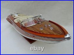 Riva Aquarama 20 Cream Wood Model Boat L50 Handmade Italian Speed Boat