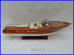 Riva Aquarama 20 Cream Wood Model Boat L50 Handmade Italian Speed Boat