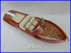 Riva Aquarama 20 Cream Wood Model Boat L50 Handmade Italian Speed Boat