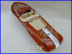 Riva Aquarama 20 Cream Wood Model Boat L50 Handmade Italian Speed Boat