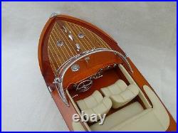 Riva Aquarama 20 Cream Wood Model Boat L50 Handmade Italian Speed Boat