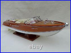 Riva Aquarama 20 Cream Wood Model Boat L50 Handmade Italian Speed Boat