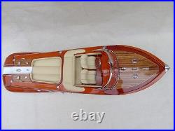 Riva Aquarama 20 Cream Wood Model Boat L50 Handmade Italian Speed Boat