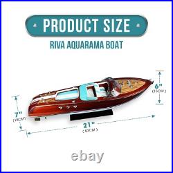 Riva Aquarama Wooden Model Boat 21'' 53cm Birthday Gift For Dad