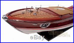 Riva Zoom Race Boat Handcrafted Model 34 ready for display