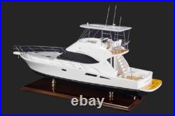 Riviera 45 Open Flybridge Motor Yacht Handmade Wooden Model Boat Ship Gift Decor