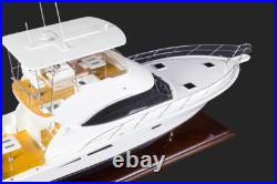 Riviera 45 Open Flybridge Motor Yacht Handmade Wooden Model Boat Ship Gift Decor