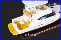 Riviera 45 Open Flybridge Motor Yacht Handmade Wooden Model Boat Ship Gift Decor