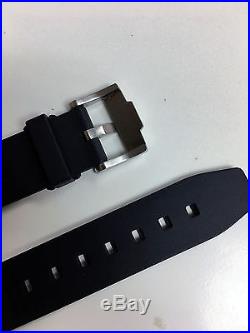 Rubber B Watch Strap Band For Rolex Black with Blue Strip M106 Model Free Ship