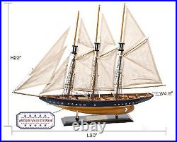 SAILINGSTORY 30 Wooden Sailboat Model Ship Sailboat Decor Schooner Atlantic