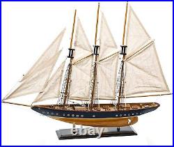 SAILINGSTORY 30 Wooden Sailboat Model Ship Sailboat Decor Schooner Atlantic