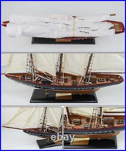 SAILINGSTORY 30? Wooden Sailboat Model Ship Sailboat Decor Schooner Atlantic