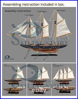 SAILINGSTORY 30 Wooden Sailboat Model Ship Sailboat Decor Schooner Atlantic