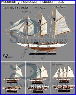 SAILINGSTORY 30 Wooden Sailboat Model Ship Sailboat Decor Schooner Atlantic