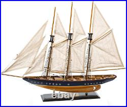 SAILINGSTORY 30 Wooden Sailboat Model Ship Sailboat Decor Schooner Atlantic 15