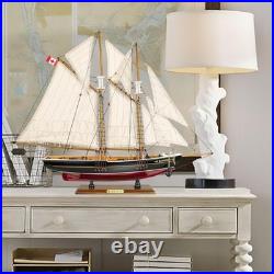 SAILINGSTORY Nautical Bluenose Wooden Model Ship 21 Inch Decorative Replica