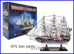 SAILINGSTORY Wooden Model Ship Amerigo Vespucci 1/300 Scale Replica Ship Mode