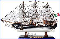 SAILINGSTORY Wooden Model Ship Amerigo Vespucci 1/300 Scale Replica Ship Model