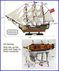 SAILINGSTORY Wooden Model Ship Decor HMS Victory 1/100 Scale Replica Ship Mod