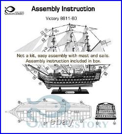 SAILINGSTORY Wooden Model Ship Decor HMS Victory 1/100 Scale Replica Ship Mod