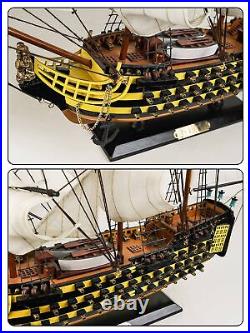 SAILINGSTORY Wooden Model Ship Decor HMS Victory 1/100 Scale Replica Ship Mod