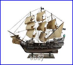 SAILINGSTORY Wooden Pirate Ship Model Black Pearl Model Ship Sailboat Decor B